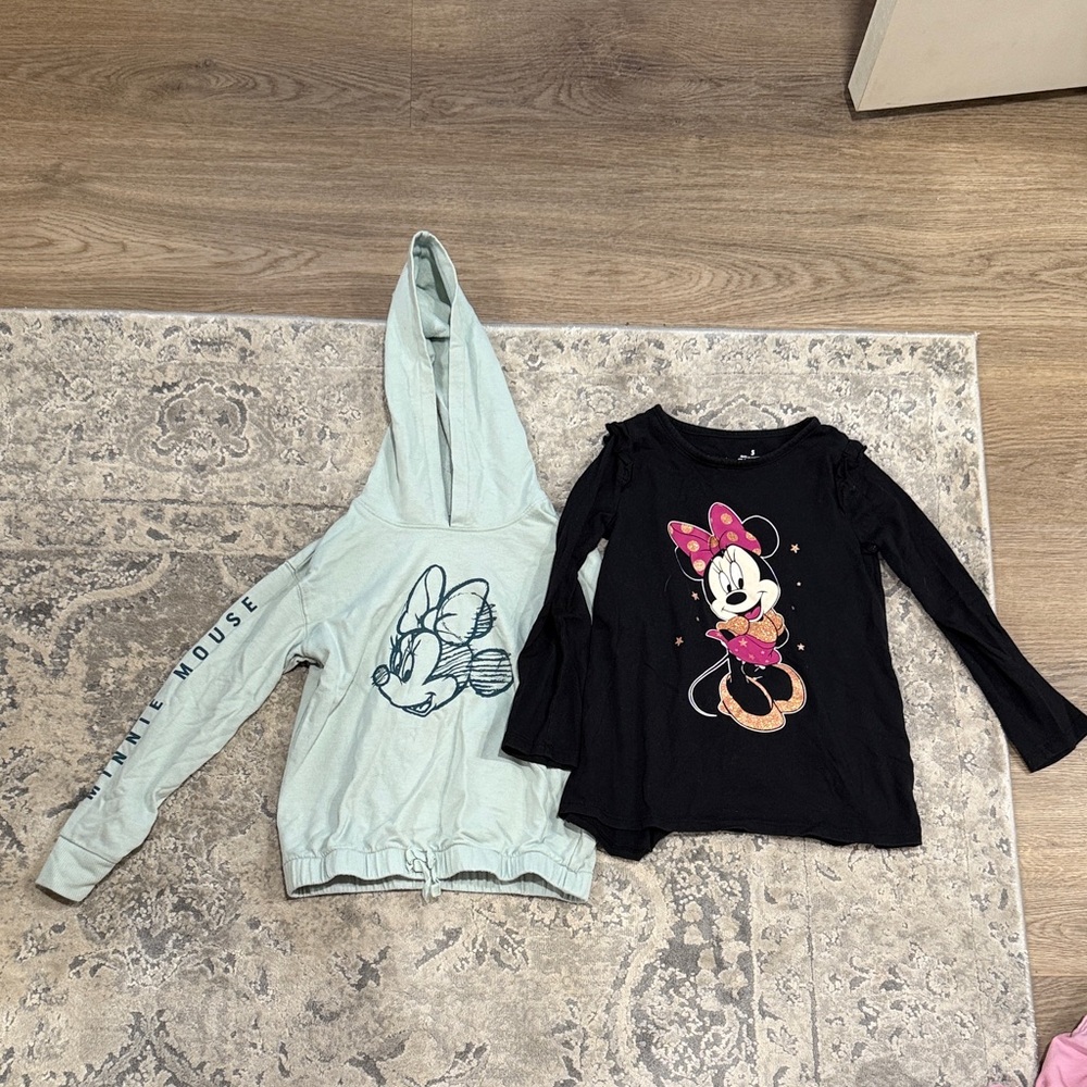 Disney Jumping Beans Minnie Mouse Kids Hooded Top and Long Sleeve Shirt